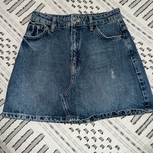 Topshop Indigo Denim Mini Skirt